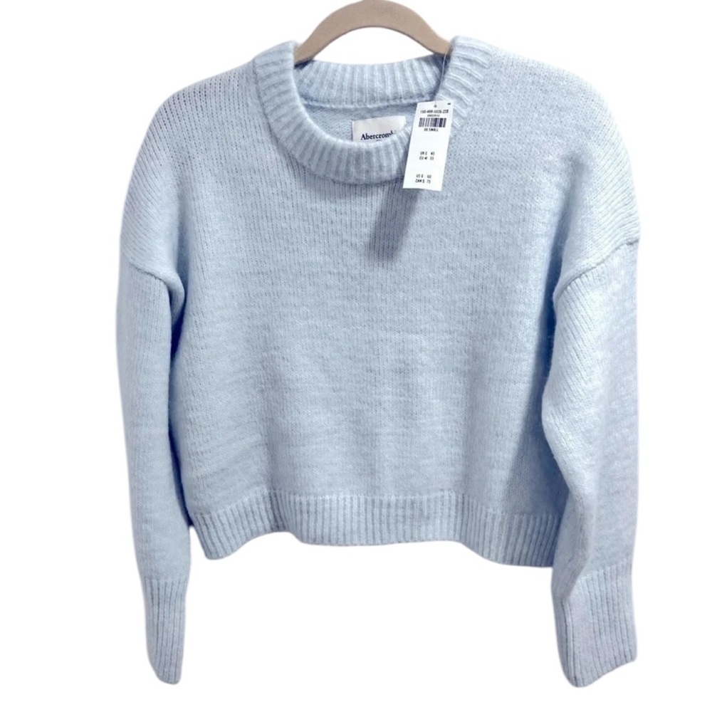 Abercrombie Baby Blue Fuzzy Sweater | XXS | NWT | Soft & Cozy - Picture 2 of 4